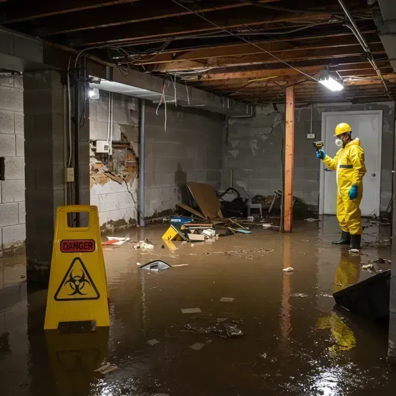 Flooded Basement Electrical Hazard in Ina, IL Property